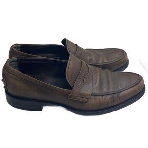 Tod's Brown Leather Loafers - Size 9.5
